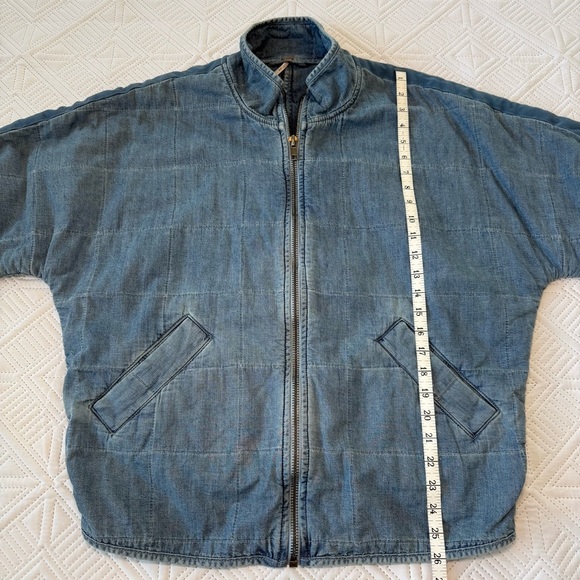 Free People Quilted Dolman Denim Jacket Size S - Picture 14 of 16